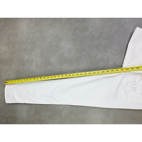Hudson Size 27X32 Women White Collin Skinny 12" Leg Opening Denim Logo Jeans USA - Picture 8 of 14